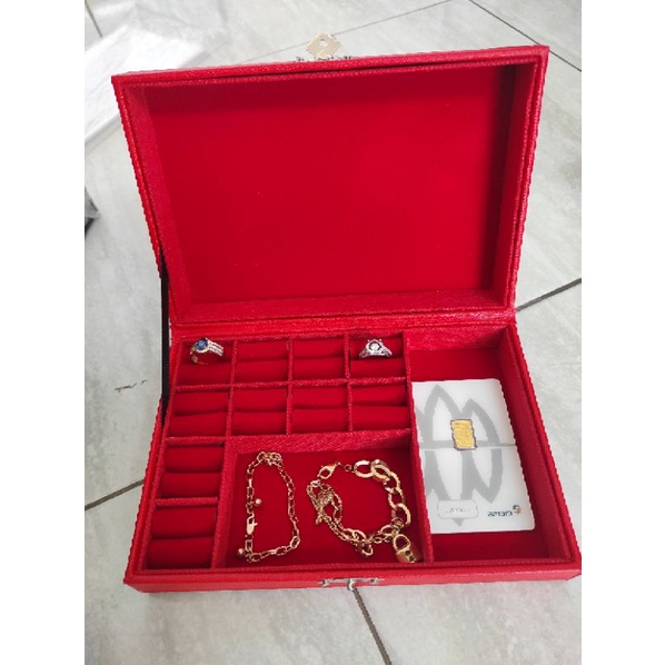 kotak kombinasi cincin,jam tangan, batu permata
