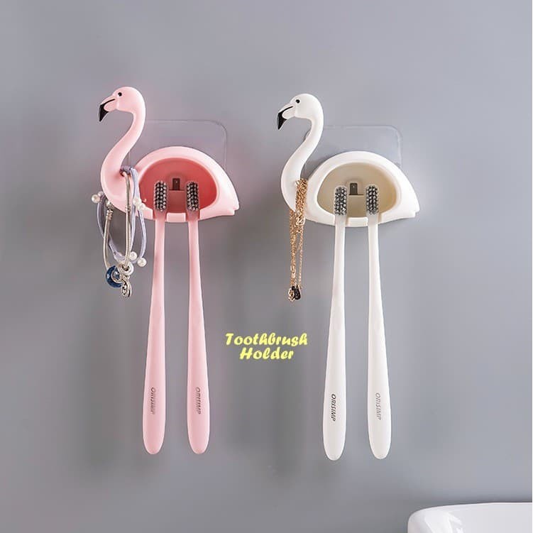 Toothbrush Holder Flamingo Holder Tempat sikat gigi bentuk flamingo