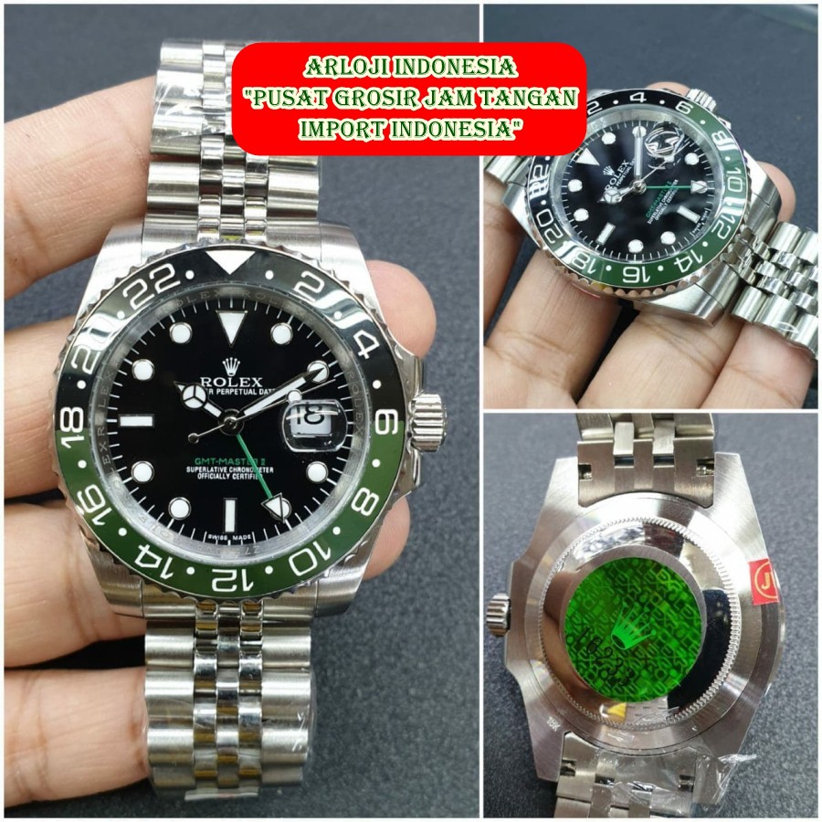 Big Sale Jam Tangan Pria ROLEX GMT Master II Green Black SUPER PREMIUM AAA Garansi 1th
