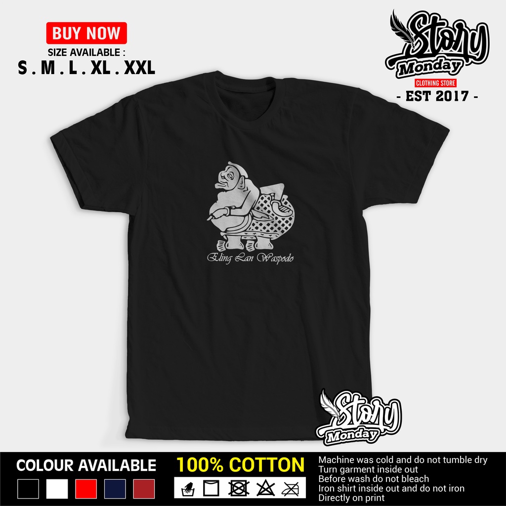 Baju Tshirt Kaos WAYANG SEMAR Eling Lan Waspodo Lengan Pendek