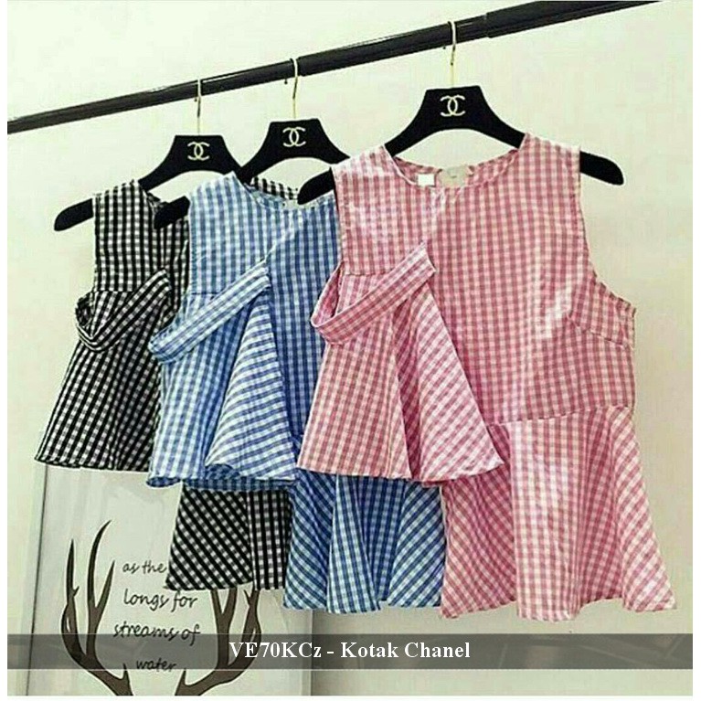atasan baju WANITA termurah | blouse cewek terkini | BAJU WANITA SEXY- VE70KCz - Kotak chanel