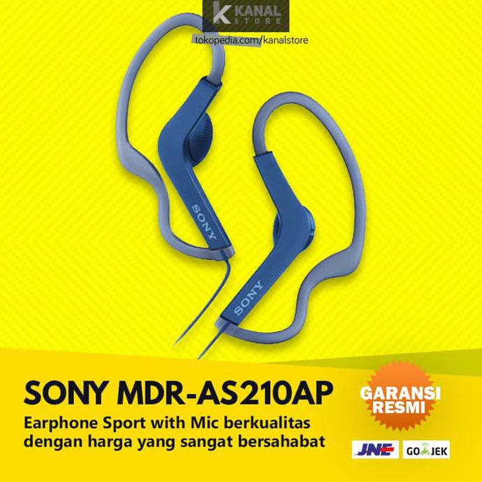 SONY SPORT MDR AS210AP BLUE ORIGINAL EARPHONE - BASS HEADSET HEADPHONE
