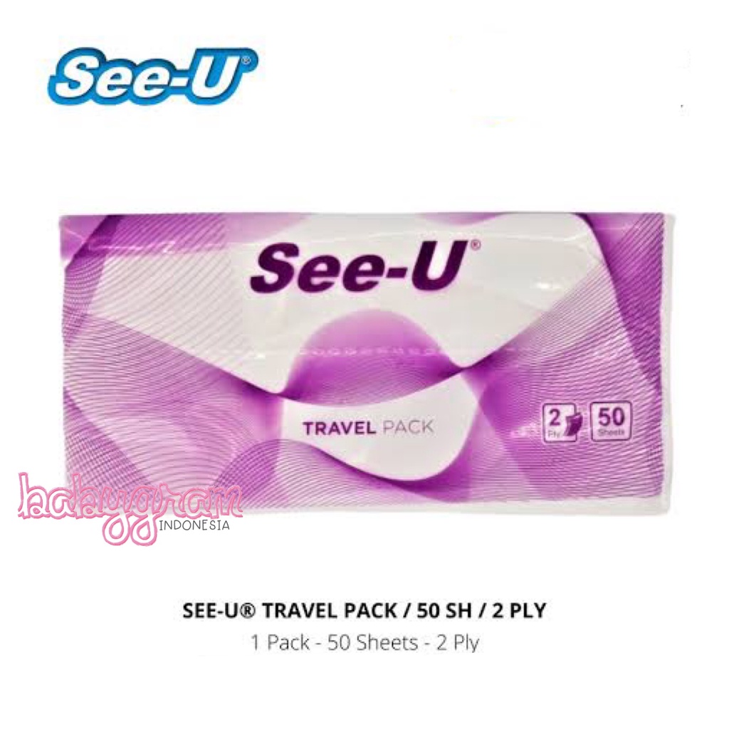 Tissue Tisu See-U See U 50 sheet / 50 lembar 2ply Travel