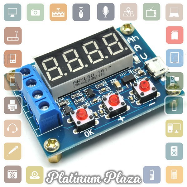 Zhiyu Battery Capacity Meter Discharge Tester 1.5v~12v for 18650 Li-ion - ZB2L3 - Blue`60VZUN-