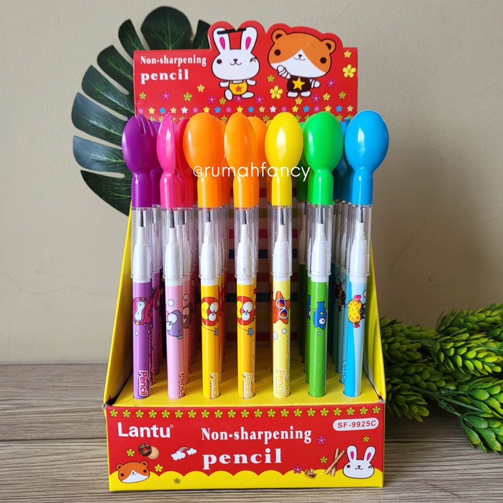 

[1 PCS] Pensil Bensia Onde Bentuk SENDOK GARPU / Pensil Bensia Karakter / Pensil Anak Lucu
