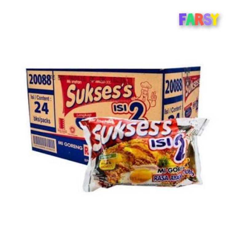 

NOODLES/MIE INSTANT MIE SUKSES ISI 2 GORENG RASA AYAM KREMES KEMASAN DUS ISI 24 PCS