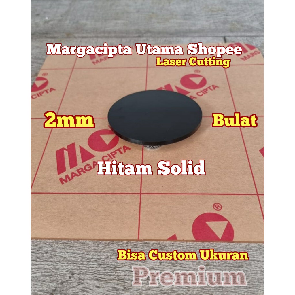 PREMIUM Acrylic Hitam 2mm 3mm 5mm Bulat - Lingkaran - Bundar - Diameter Laser Cutting Custom