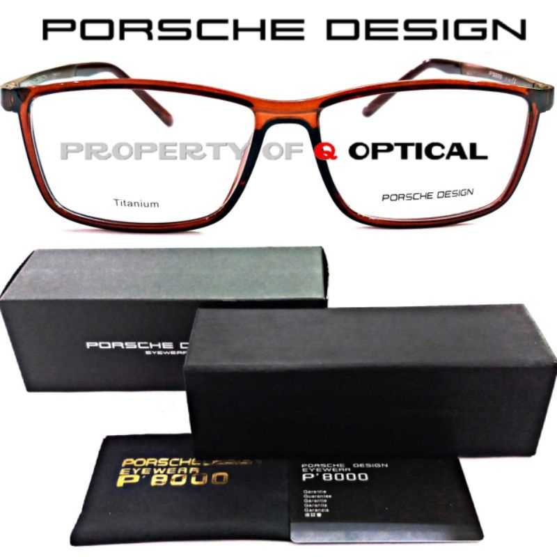 Kacamata Frame Pria Porsche Design P8228-E Titanium Brown Glossy Model Elegan