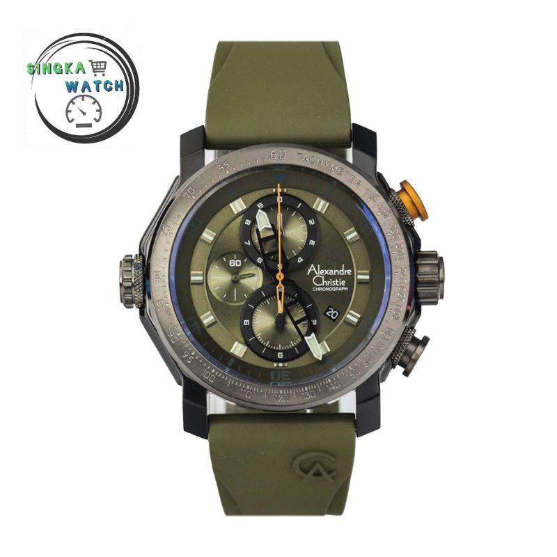 JAM TANGAN COWOK ALEXANDRECHRISTIE AC ORIGINAL SERI 6565MC HIJAU