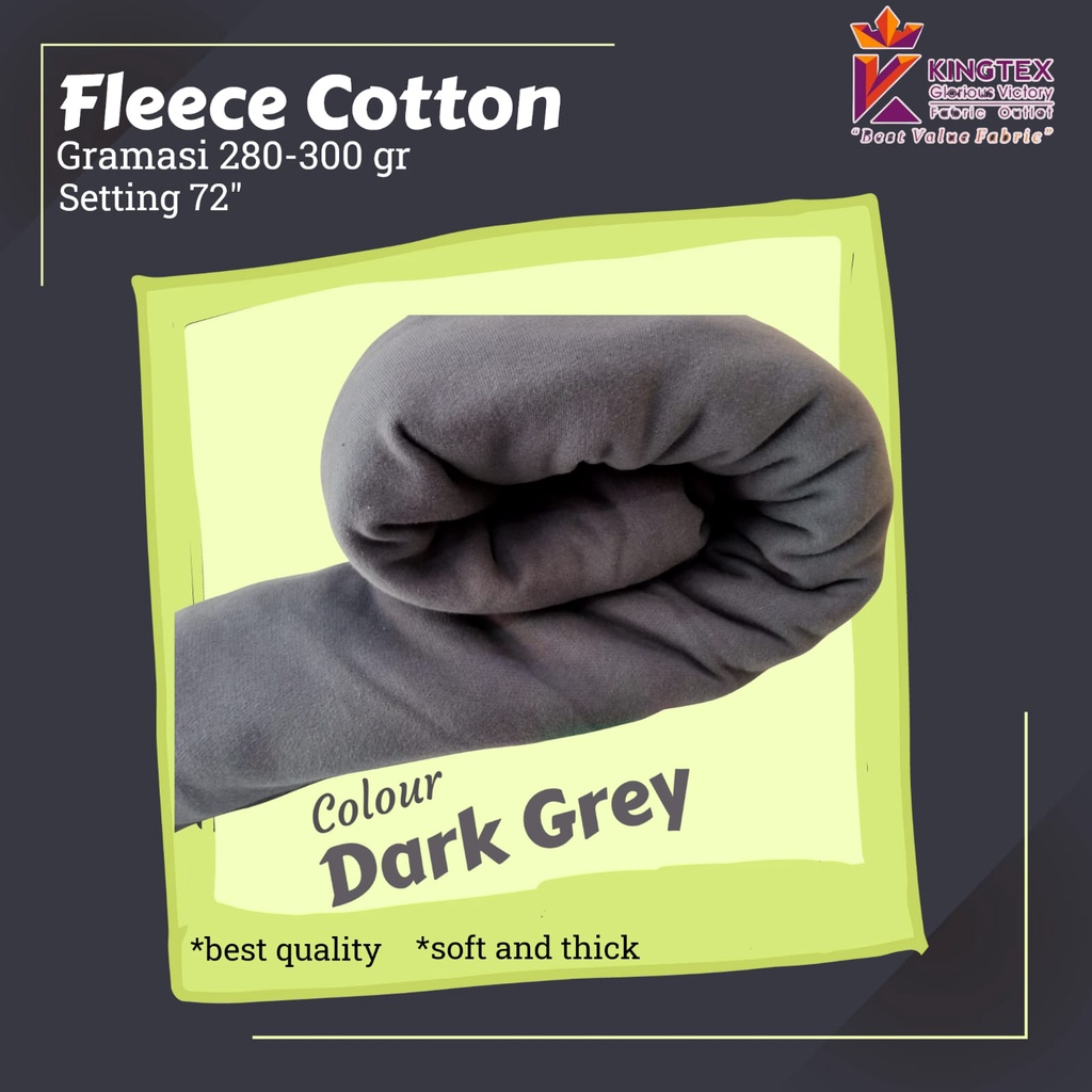 Fleece Cotton  Kain Kiloan Bahan Jaket KingtexFO