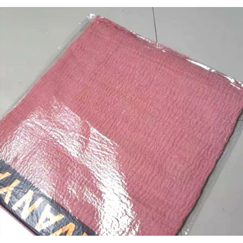 PASHMINA CRINKLE CRIMP COTTON SHAWL HIJAB PASMINA CRINKLE RAWIS NEGRO_WARNA1-Crinkle DUSTY PINK