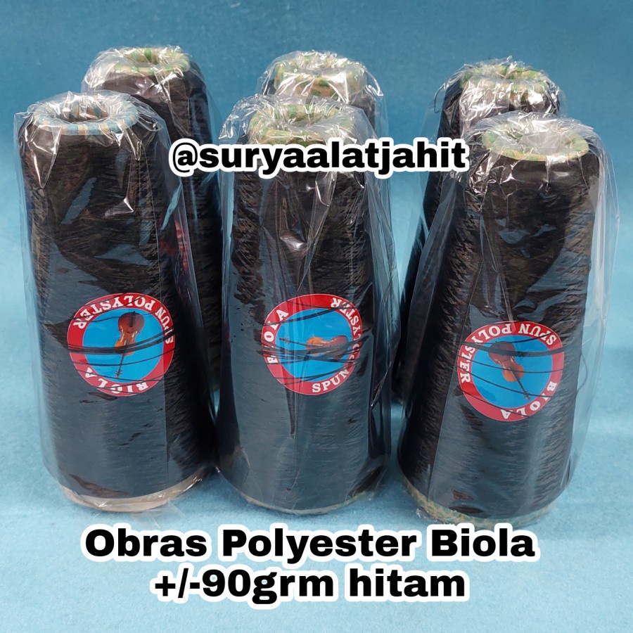 Obras Polyester  Biola,(90grm) hitam 1pak@1/2lusin =rp.25.000/6cones