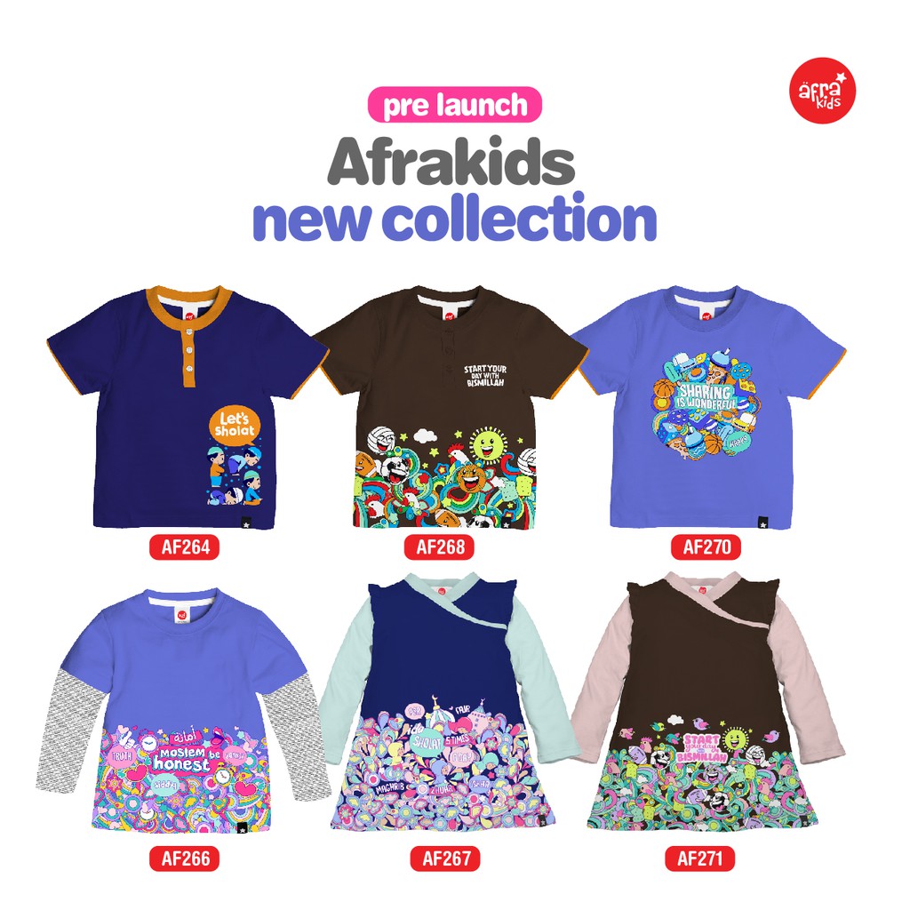 Kaos Tunik AFRAKIDS AF267 &quot;Sholat 5 Times a Day&quot; Lengan Panjang