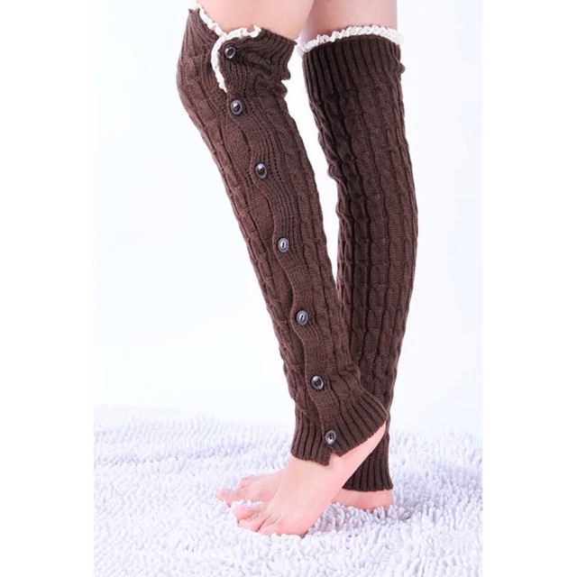 IMPORT Leg Warmer Button Winter Wool Penghangat Kaki