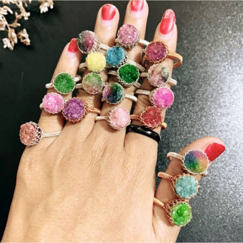 Cincin Druzy / Ring Druzy / Cincin Batu / Aksesoris Batu