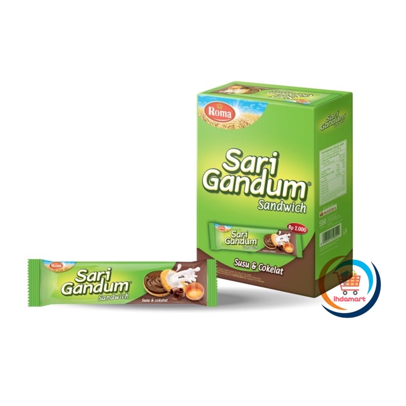 Roma Sari Gandum Coklat 39 gr Isi 12 pcs