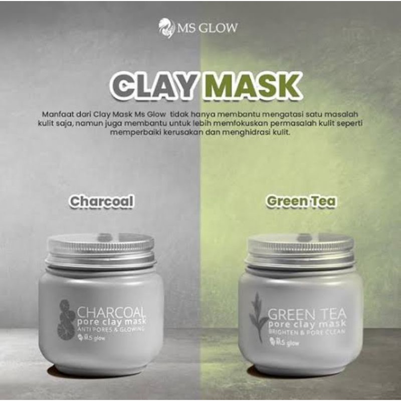 MASKER MS GLOW CHARCOAL CLAY MASK / MASKER MS GLOW GREEN TEA CLAY MASK