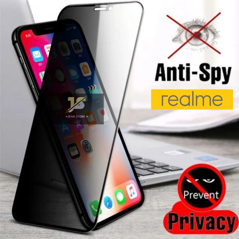 REALME ANTI SPY / TEMPERED GLASS / SCREEN GUARD/ TG / PELINDUNG LAYAR REALME 2 C2/A1K 3 PRO 5 5 PRO 6  7 C11 C17 C20 C21 C25 8I C31 C35 C30 NARZO 50 5G C33 10 GT MASTER NEO 2 NEO 3 C30S C55 C53