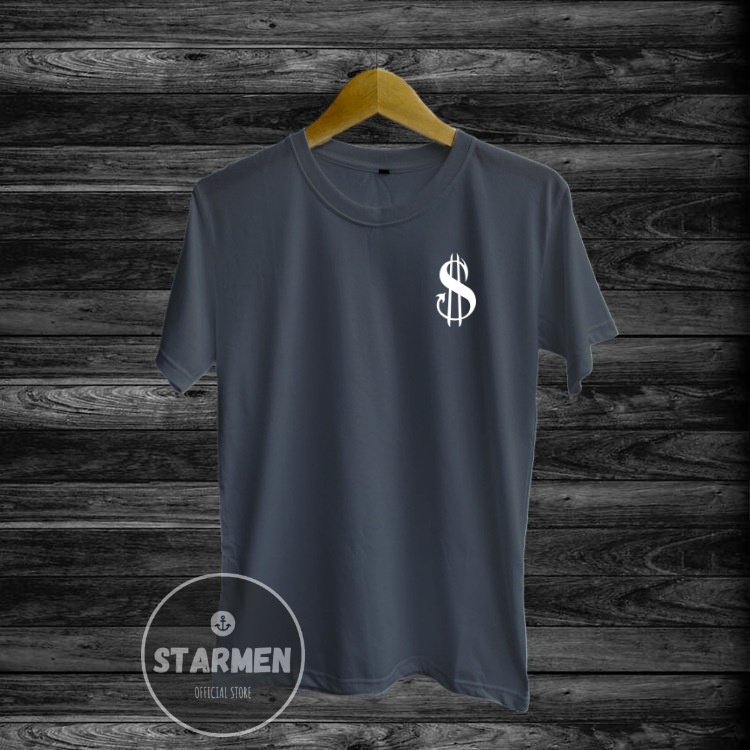 Kaos Distro Pria T-Shirt Motif Kata Kata DOLLAR