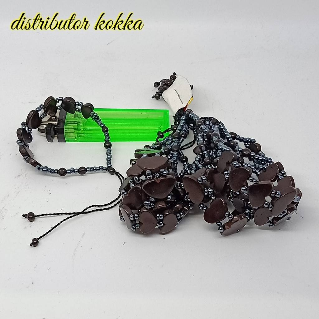 ( SUPER MURAH ) grosir 10 gelang kokka kaukah fukakah koka love manik hitam