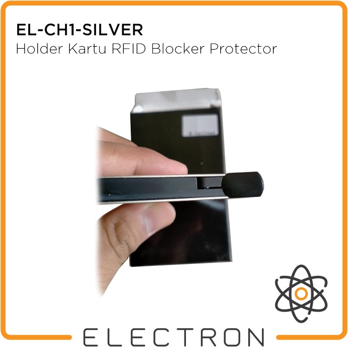 EL-CH1-SILVER Card Holder Kartu RFID Blocker Protector Aluminium