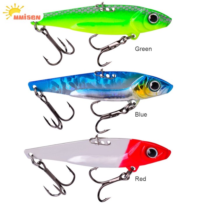 Umpan Pancing Tiruan Bentuk Ikan Bermata 3d 17g Bahan Metal Vib