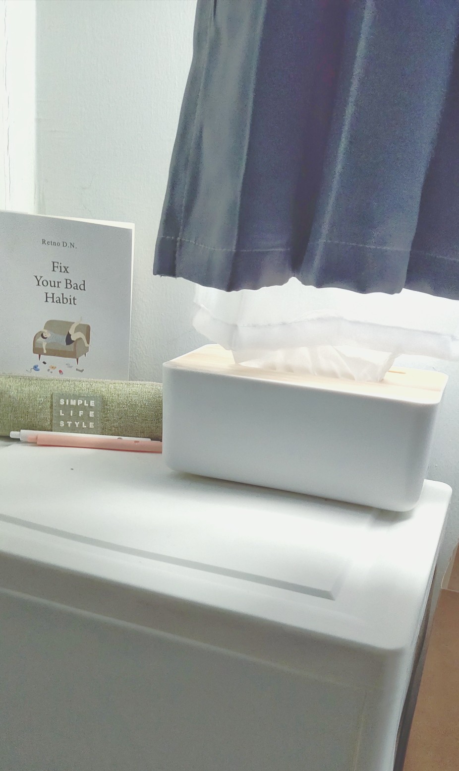 Kotak Tisu 2in1 /tissue Box Persegi Panjang / Tempat Tissu Dengan Slot Handphoe Premium