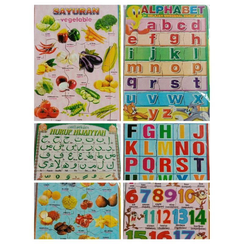 TERMURAH PUZZLE EDUKASI ANAK PAUD / TK BESAR PUZZEL PUZEL PUZZEL