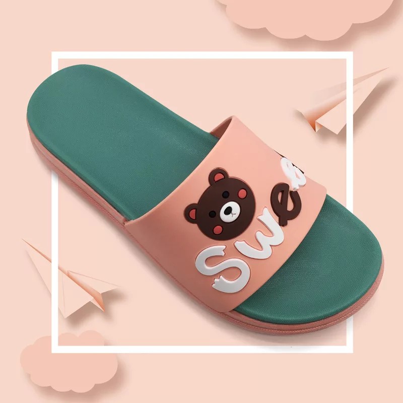 Sandal Slop Wanita Impor Model Sweety Bear - Inno 8801 (36-40) / Sendal Slop Wanita Lucu Karet