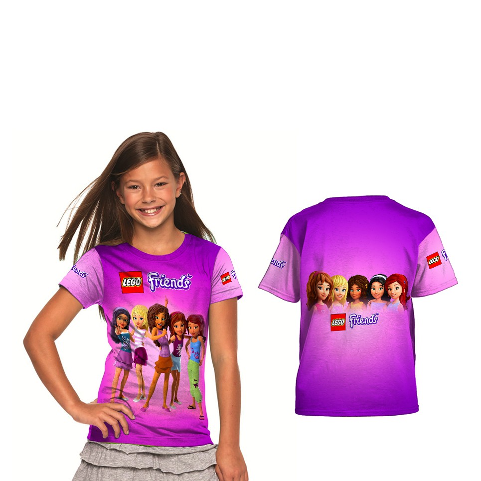 LEGO FRIEND kaos anak perempuan printing