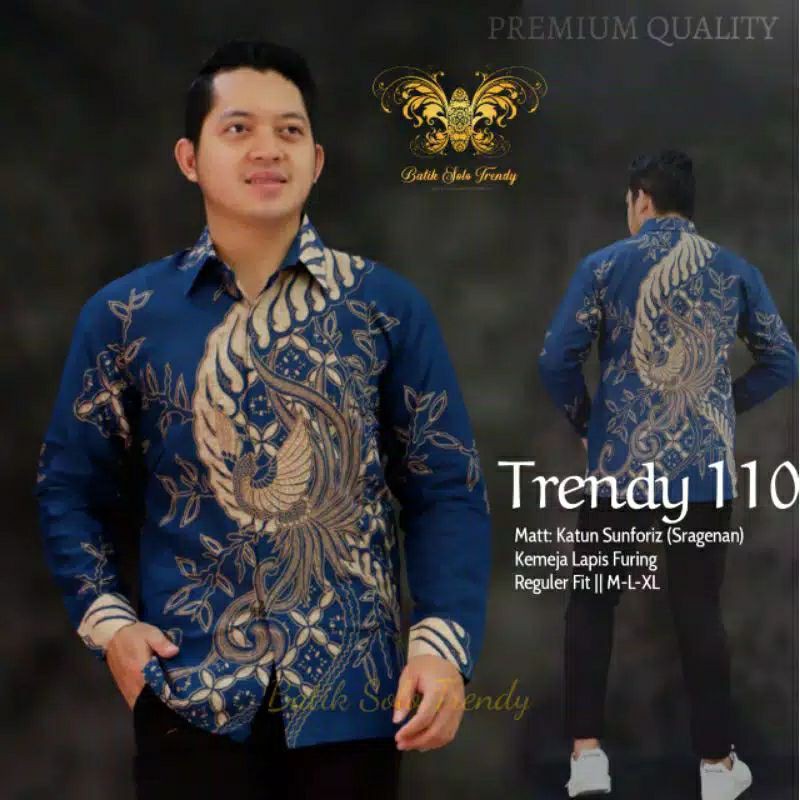 BAJU BATIK PRIA TERBARU BATIK WARNA NAVY MLUWER NAVY BATIK PRIA LENGAN PANJANG LAPIS FURING