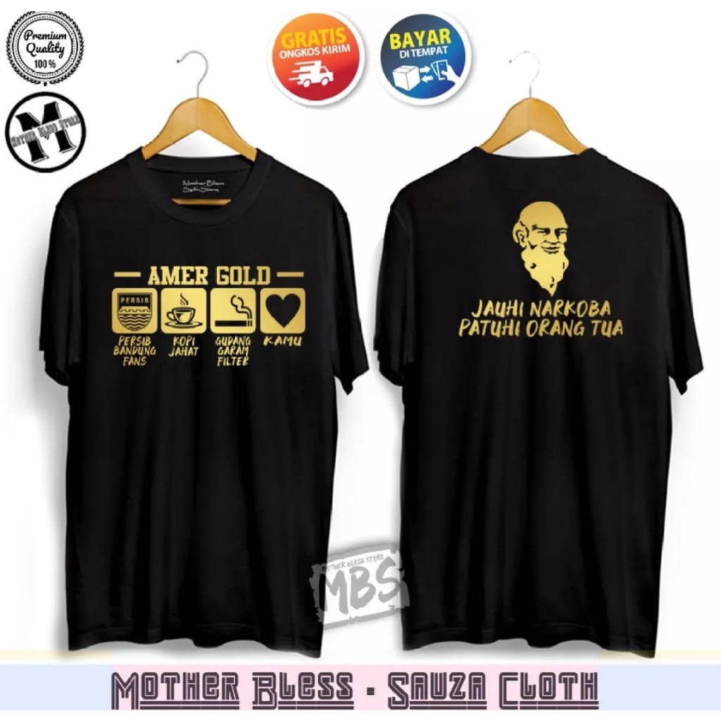 Kaos Distro Pria Dan Wanita 01 Logo Amer Gold Quality Premium Terbaru