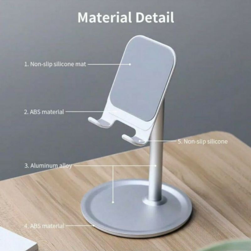 (P) G2 Metal Table Phone Stand Holder Dudukan HP Folding Desktop Liftable