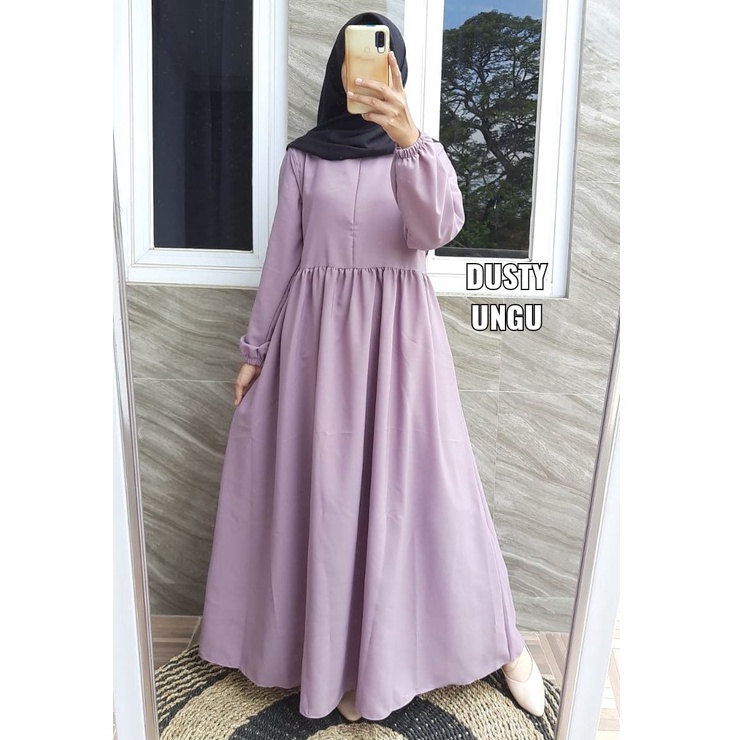 Gamis Wolfis M-XL Basic Babydoll/ Dress Babydoll Wolfis Seri 2