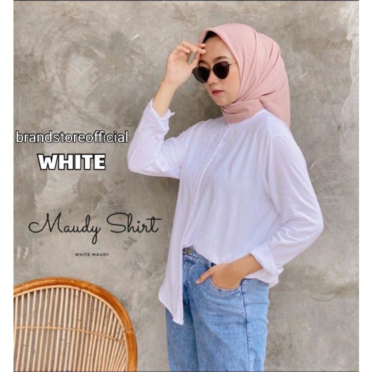 Kemeja Maudy Tunik Polos Bahan Shakila