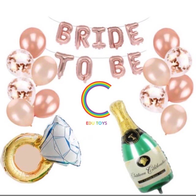 New Paket Set balon Bride to be confetti bridal shower type 5
