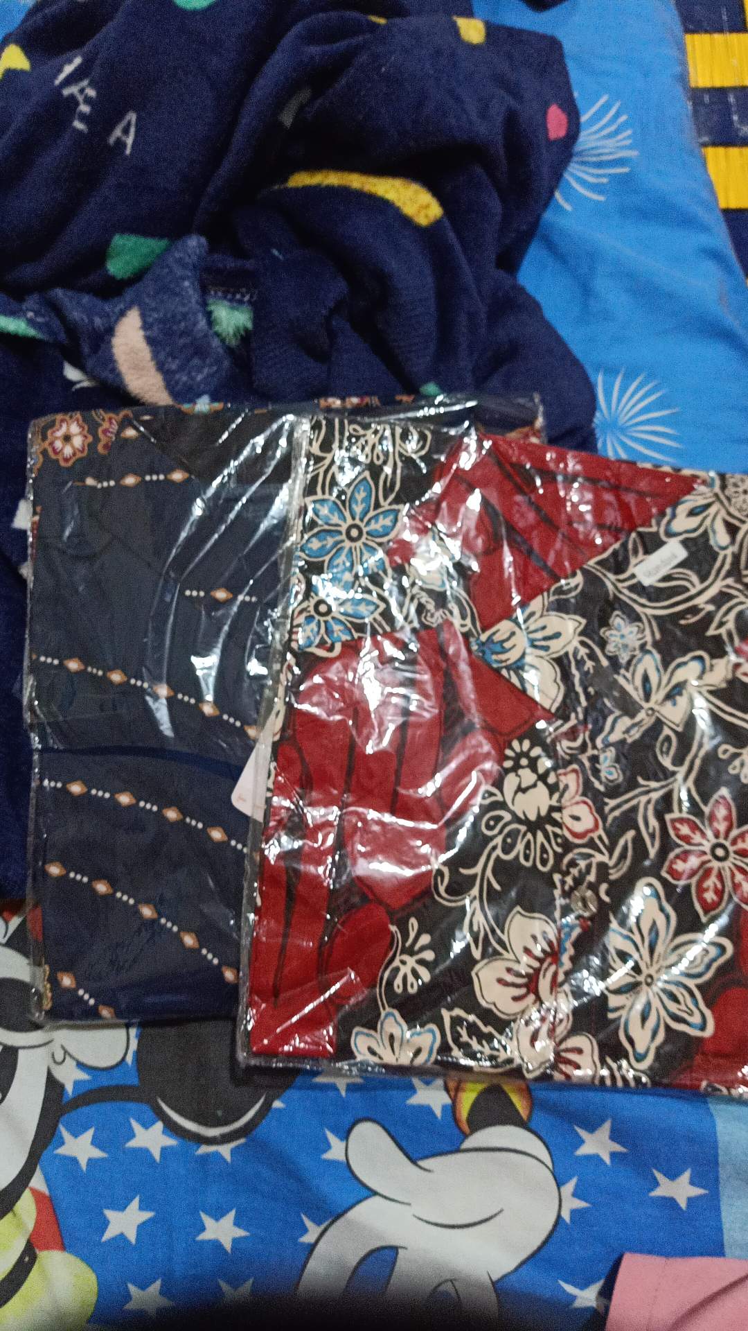 Kemeja 113 Tu# Kemeja Batik Dewasa Warna Merah Edisi Imlek Bahan Katun Stretchy