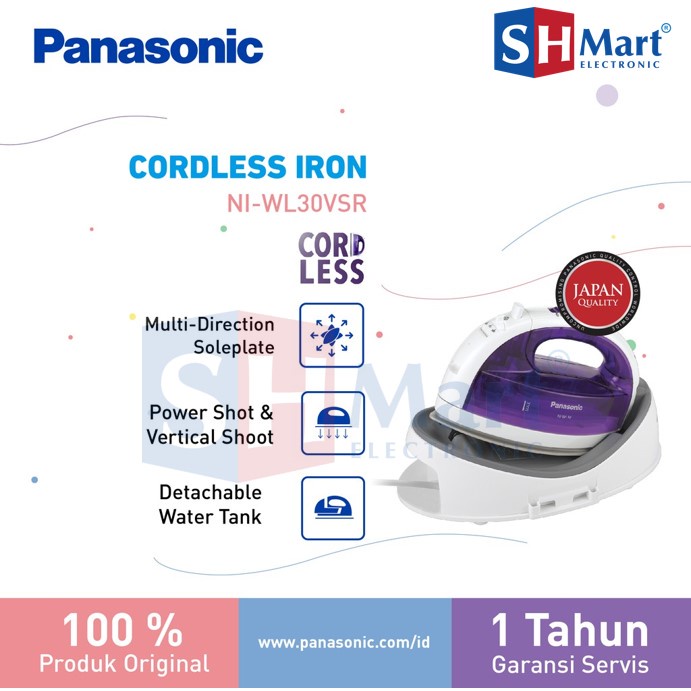 PANASONIC CORDLESS STEAM IRON STEAM IRON / SETRIKA UAP TANPA KABEL NI-WL30 NIWL30