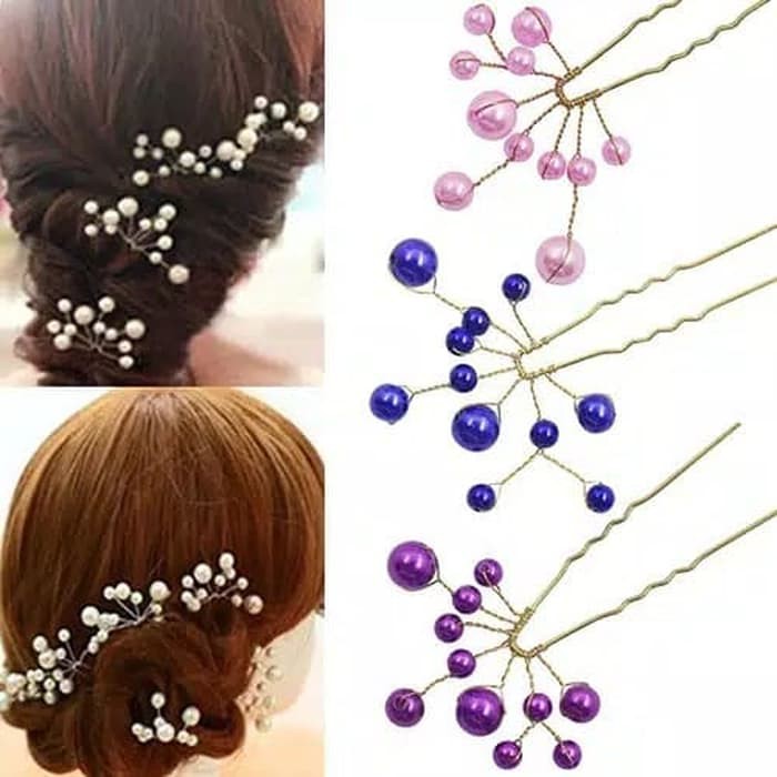 Jepit Rambut Wedding Bridal Bridesmaid Faux Pearls Hair Pins Headwear