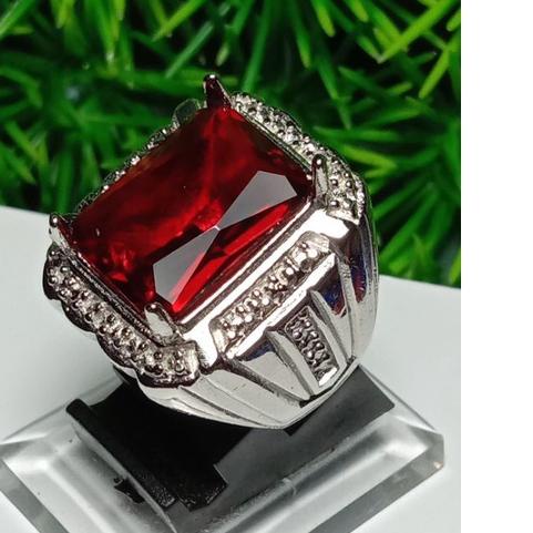 ➩ CINCIN RED RUBY CUTTING OCTAGON ZIRCONIA SIAP PAKAI ℮