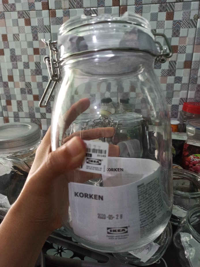 Toples Makanan, Kaca Bening Besar Dengan Penutup Uk 1,8l Kr900