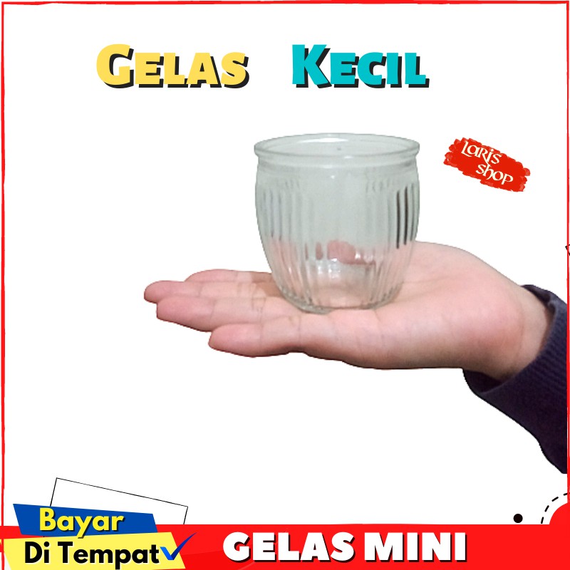 Gelas Kaca Beling Minum Teh Kopi Kecil Tanpa Gagang Kedaung