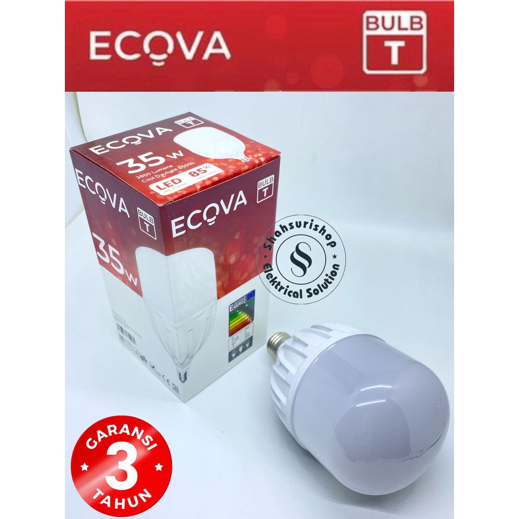 LED BULB ECOVA 35W 35WATT 35 WATT T SERIES GARANSI 3 TAHUN SNI