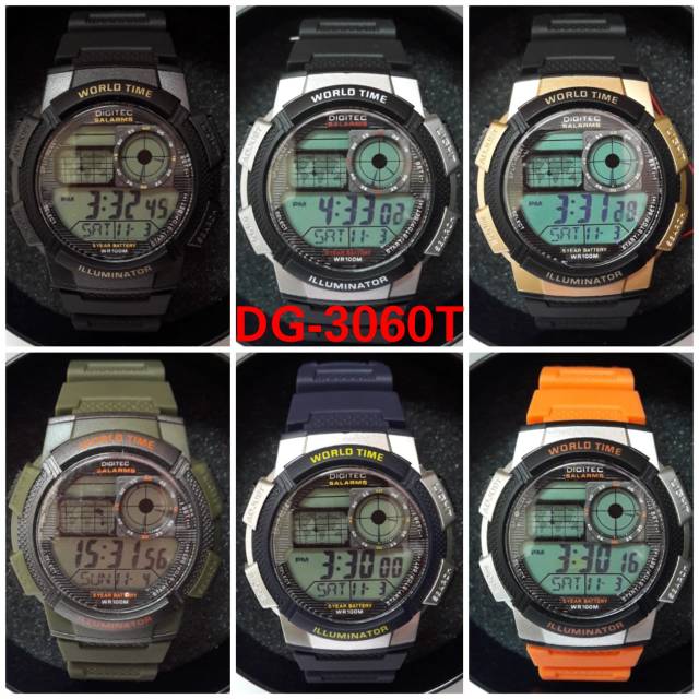 Jam Tangan Merk :DIGITEC Tyoe DG3060T Original Digital Free box