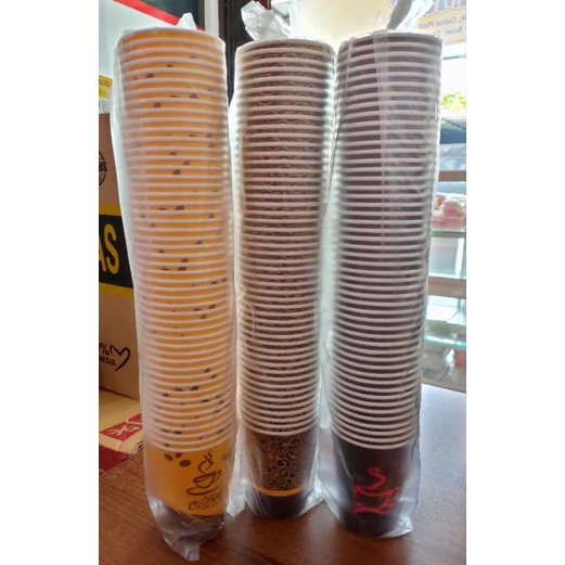 Jual Paper Cup 9Oz / Gelas Kertas 9OZ / Gelas Kopi Isi 50pcs | Shopee ...