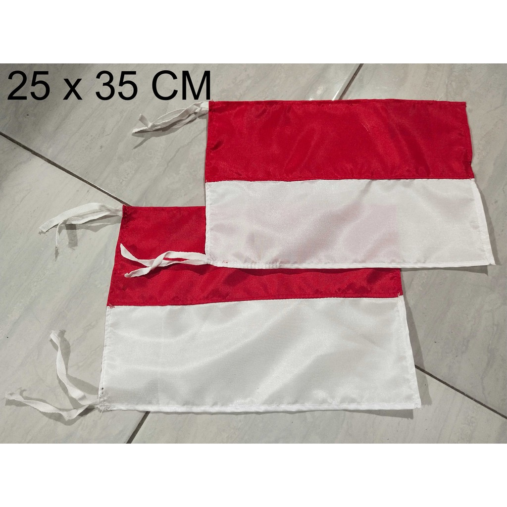 Bendera Merah Putih X Cm Bahan Satin Feles Tebal Jahitan Tepi