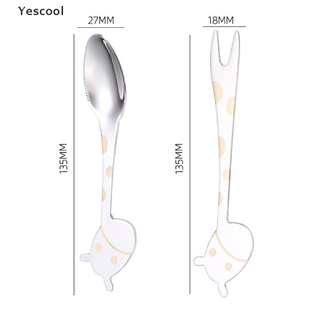 Yes Sendokgarpu Buahdessert Desain Jerapah Kartun Gaya Keren Untuk Anak