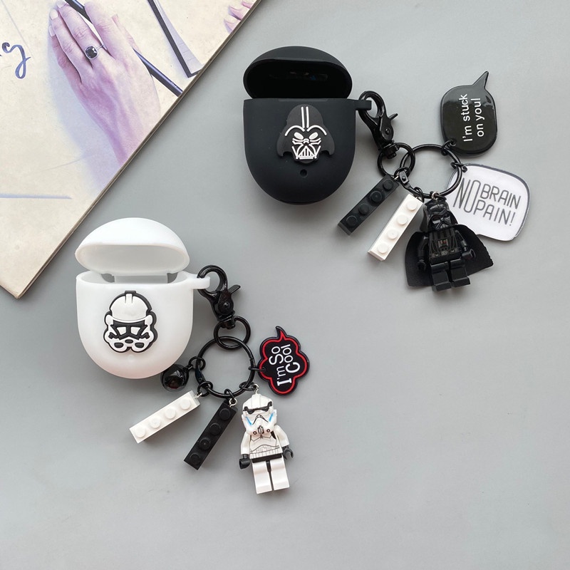 Case Pelindung Earphone Bahan Silikon Motif Kartun Dengan Gantungan Kunci Untuk Xiaomi Redmi AirDots 3 Pro