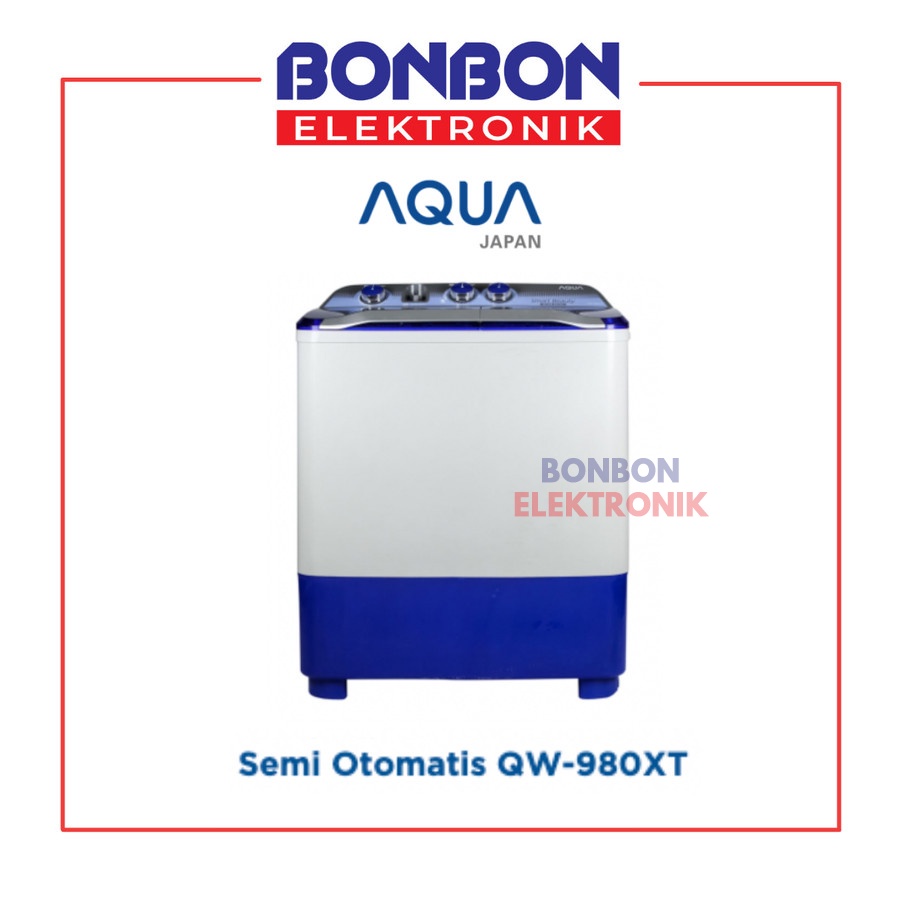 AQUA Mesin Cuci 2 Tabung 9KG QW-980XT / QW 980 XT / QW980XT