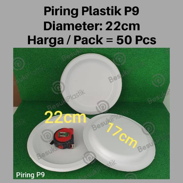Piring Plastik Besar P9 22cm / Piring Makan Plastik / Piring Pesta Plastik